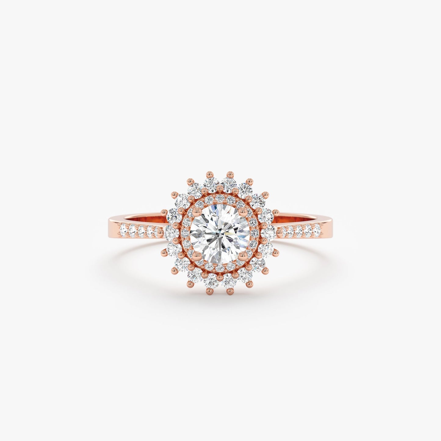 2 CT Round Three Stones Lab Grown Diamond Engagement Ring