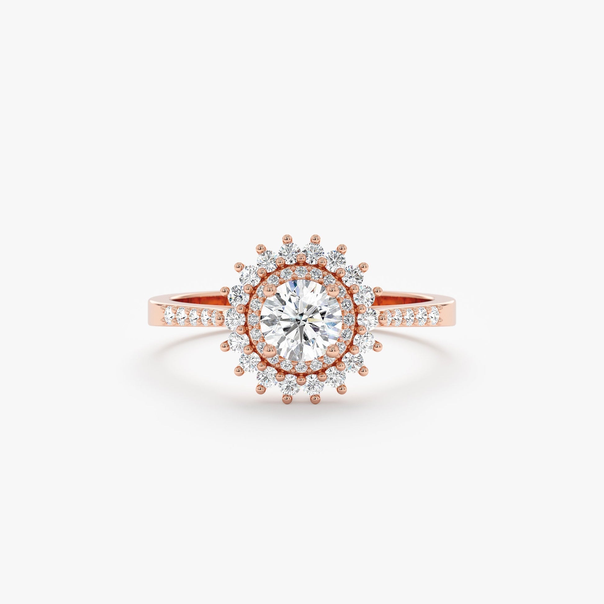 2 CT Round Three Stones Lab Grown Diamond Engagement Ring