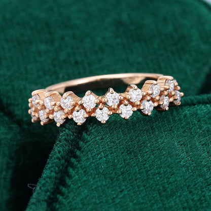 0.46 CT Round Moissanite Double Setting Band Wedding Band 3