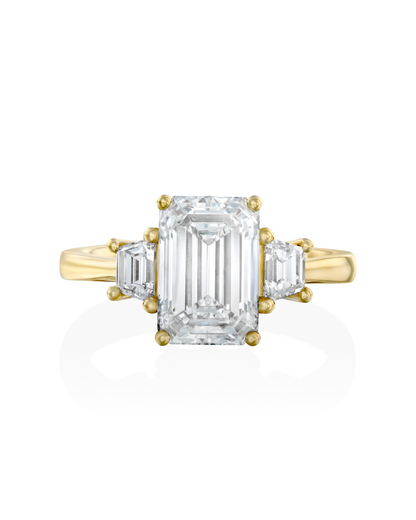 2 CT Round Three Stones Lab Grown Diamond Engagement Ring
