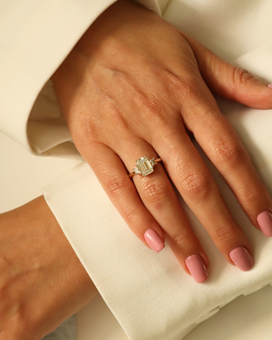 2 CT Round Three Stones Lab Grown Diamond Engagement Ring
