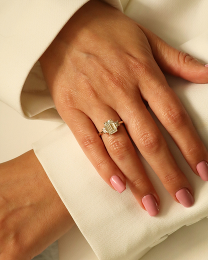 2 CT Round Three Stones Lab Grown Diamond Engagement Ring