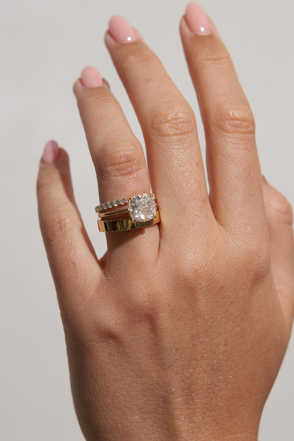 2 CT Round Three Stones Lab Grown Diamond Engagement Ring