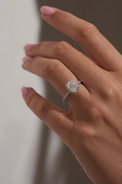 2 CT Round Three Stones Lab Grown Diamond Engagement Ring