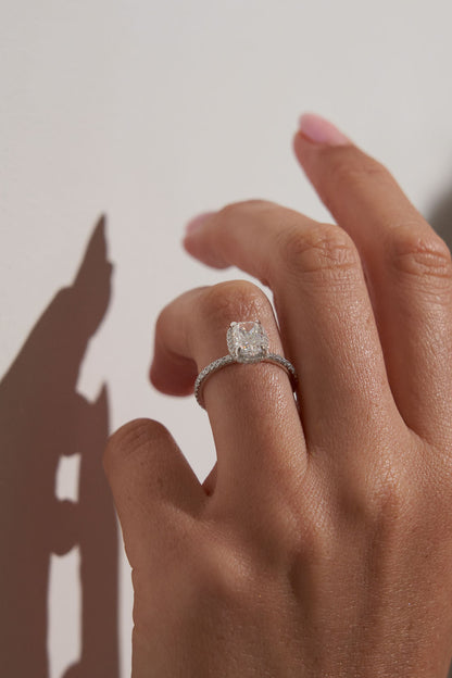 2 CT Round Three Stones Lab Grown Diamond Engagement Ring