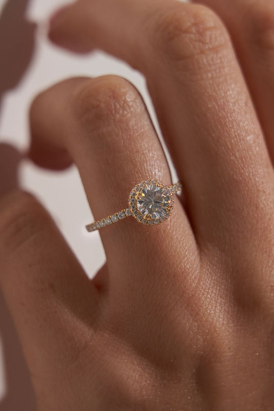 2 CT Round Three Stones Lab Grown Diamond Engagement Ring