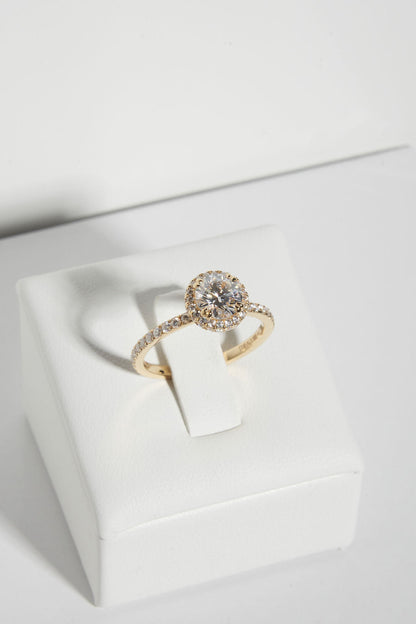 2 CT Round Three Stones Lab Grown Diamond Engagement Ring