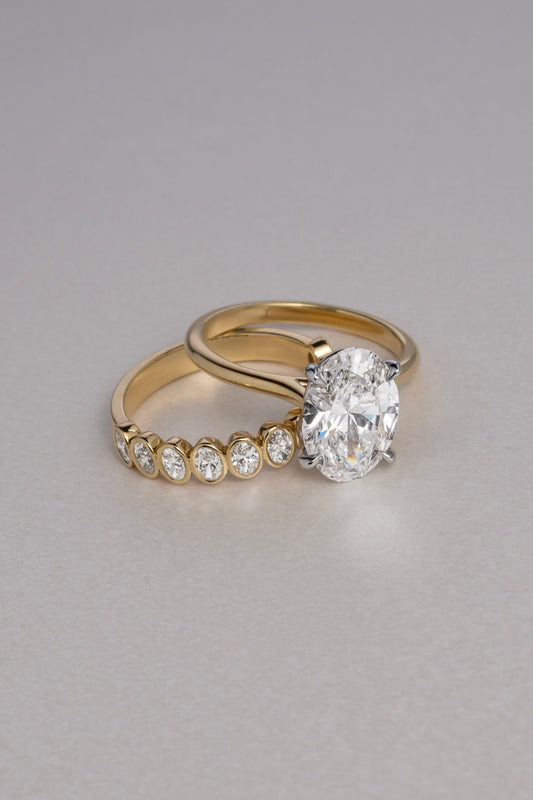 2 CT Round Three Stones Lab Grown Diamond Engagement Ring