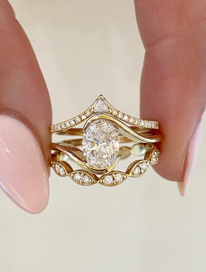 2 CT Round Three Stones Lab Grown Diamond Engagement Ring