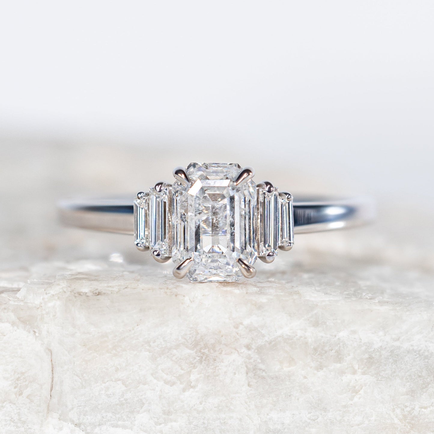 2 CT Round Three Stones Lab Grown Diamond Engagement Ring