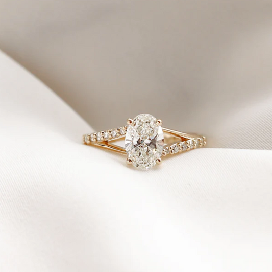 2 CT Round Three Stones Lab Grown Diamond Engagement Ring