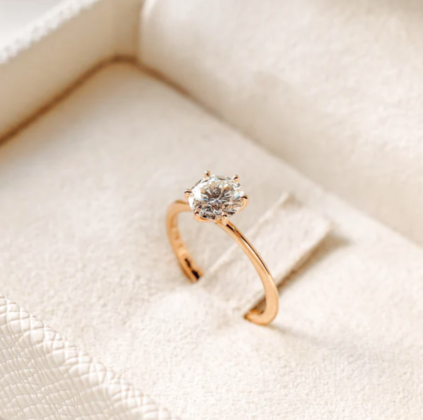 2 CT Round Three Stones Lab Grown Diamond Engagement Ring