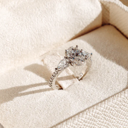 2 CT Round Three Stones Lab Grown Diamond Engagement Ring