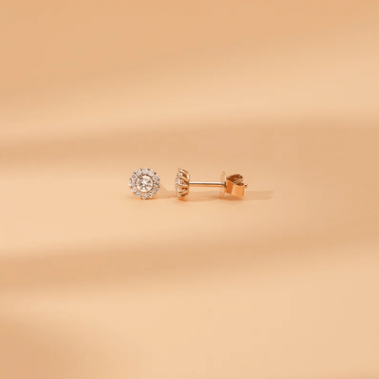 1.0 CT Round Bezel Solitaire Lab Grown Diamond Earrings