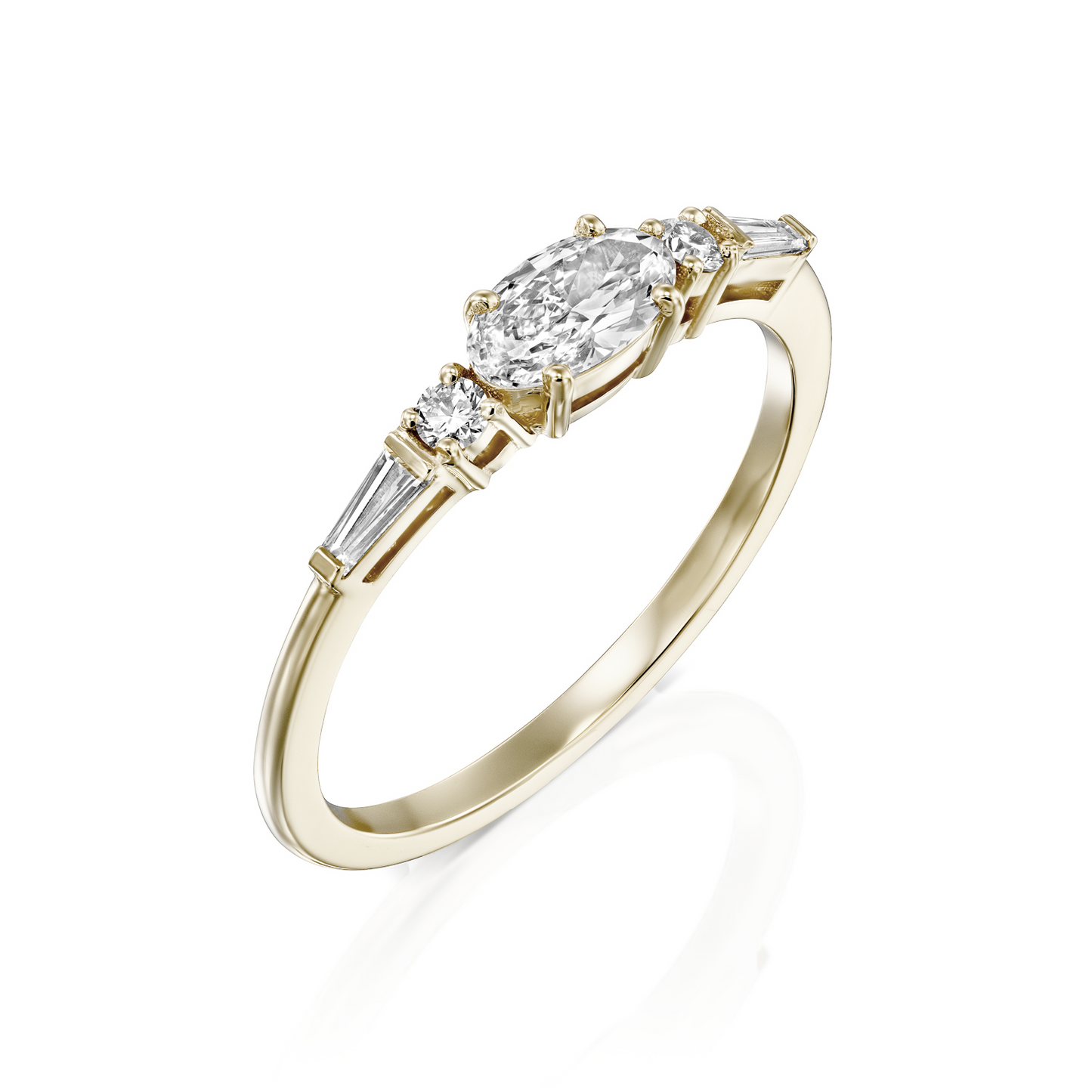 2 CT Round Three Stones Lab Grown Diamond Engagement Ring