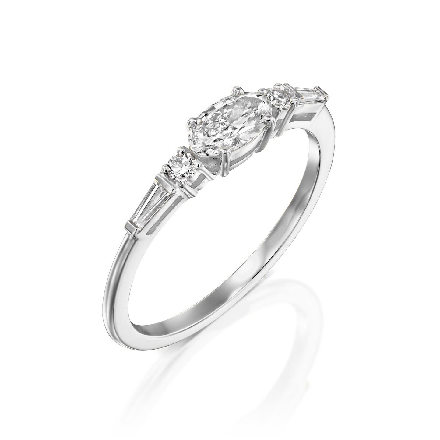 2 CT Round Three Stones Lab Grown Diamond Engagement Ring