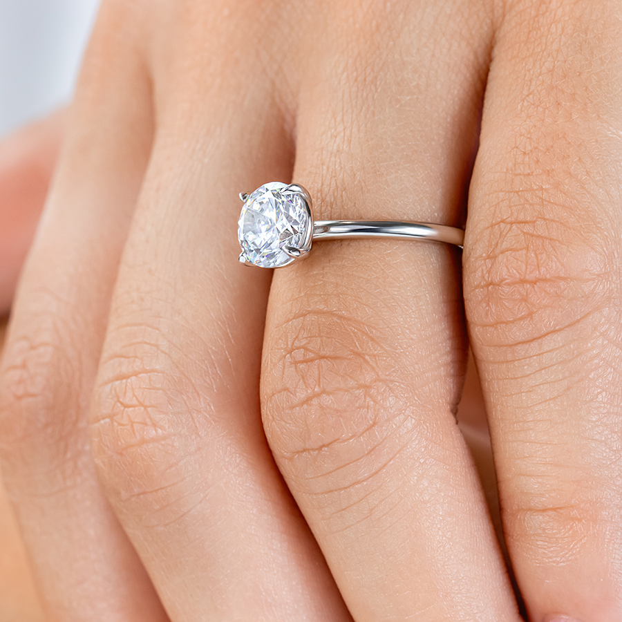 2 CT Round Three Stones Lab Grown Diamond Engagement Ring