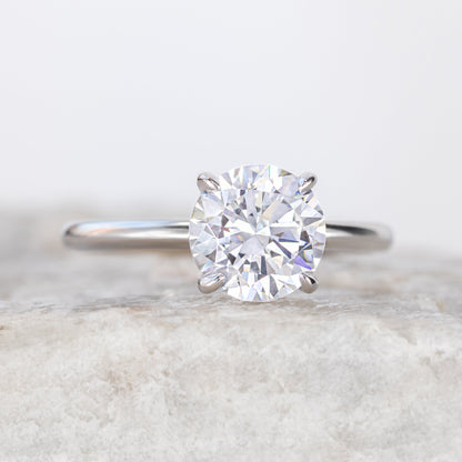 2 CT Round Three Stones Lab Grown Diamond Engagement Ring