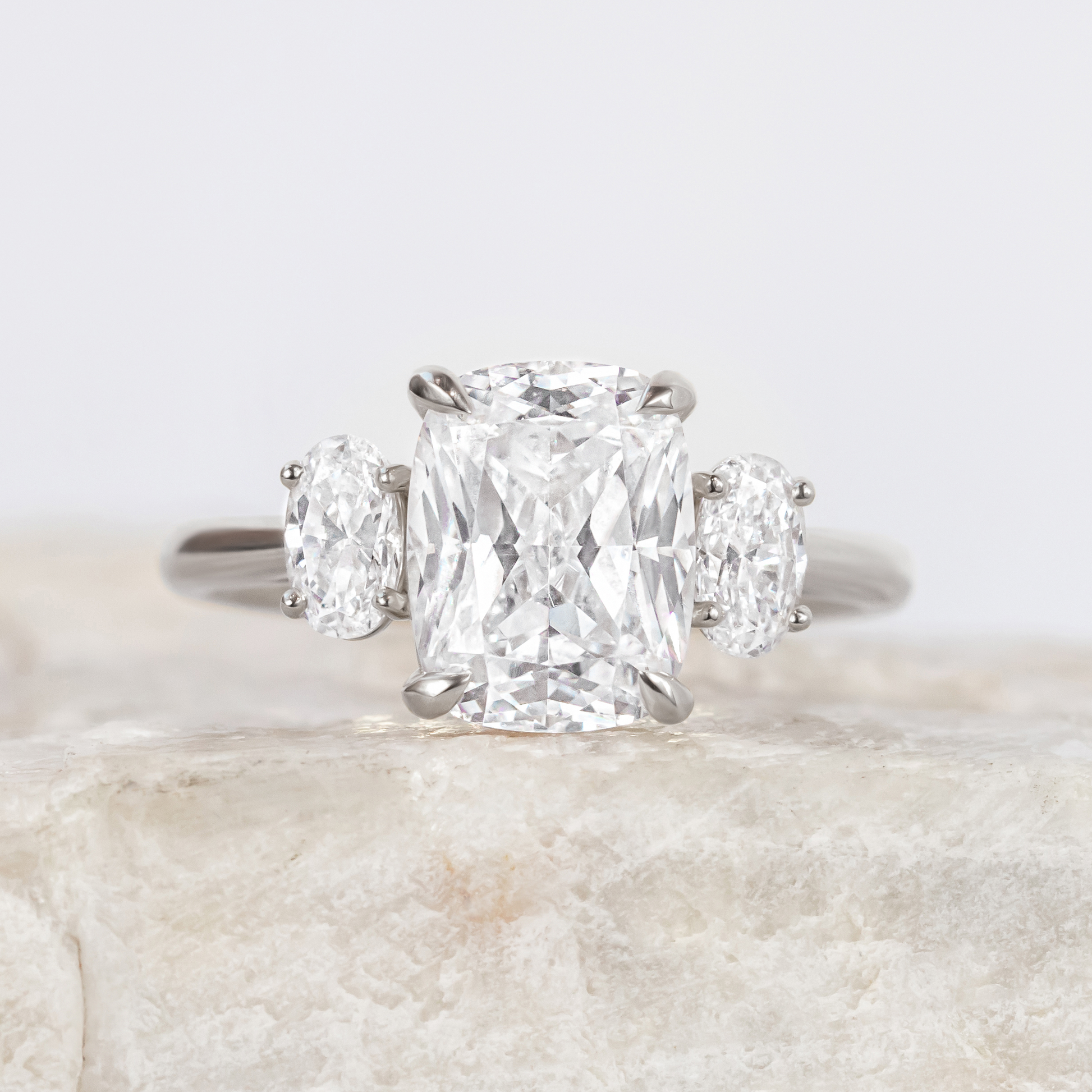 2 CT Round Three Stones Lab Grown Diamond Engagement Ring