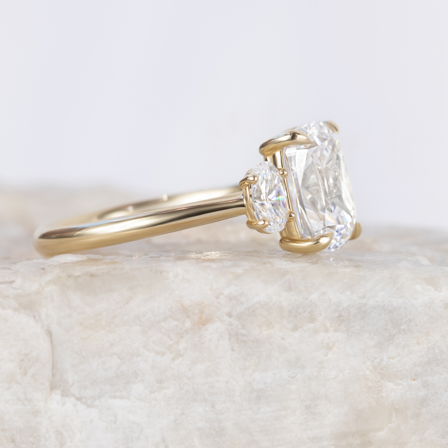 2 CT Round Three Stones Lab Grown Diamond Engagement Ring