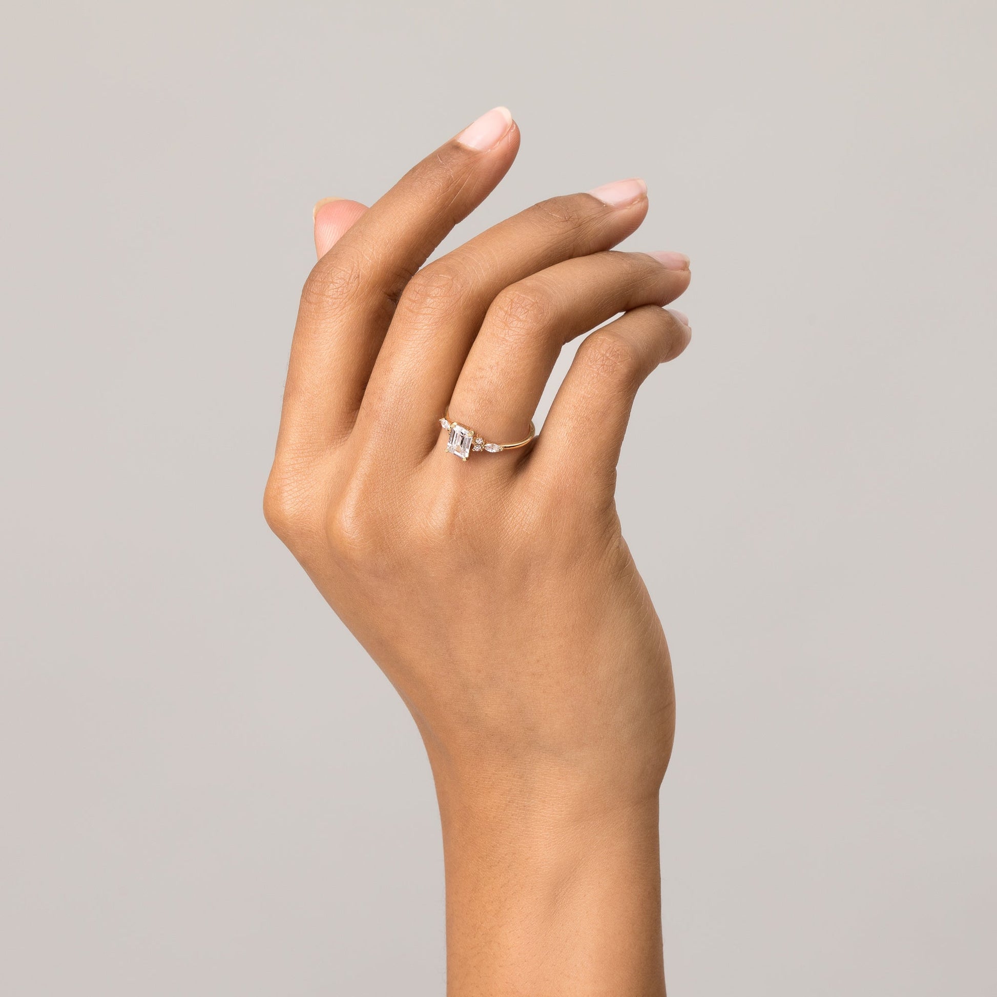 2 CT Round Three Stones Lab Grown Diamond Engagement Ring