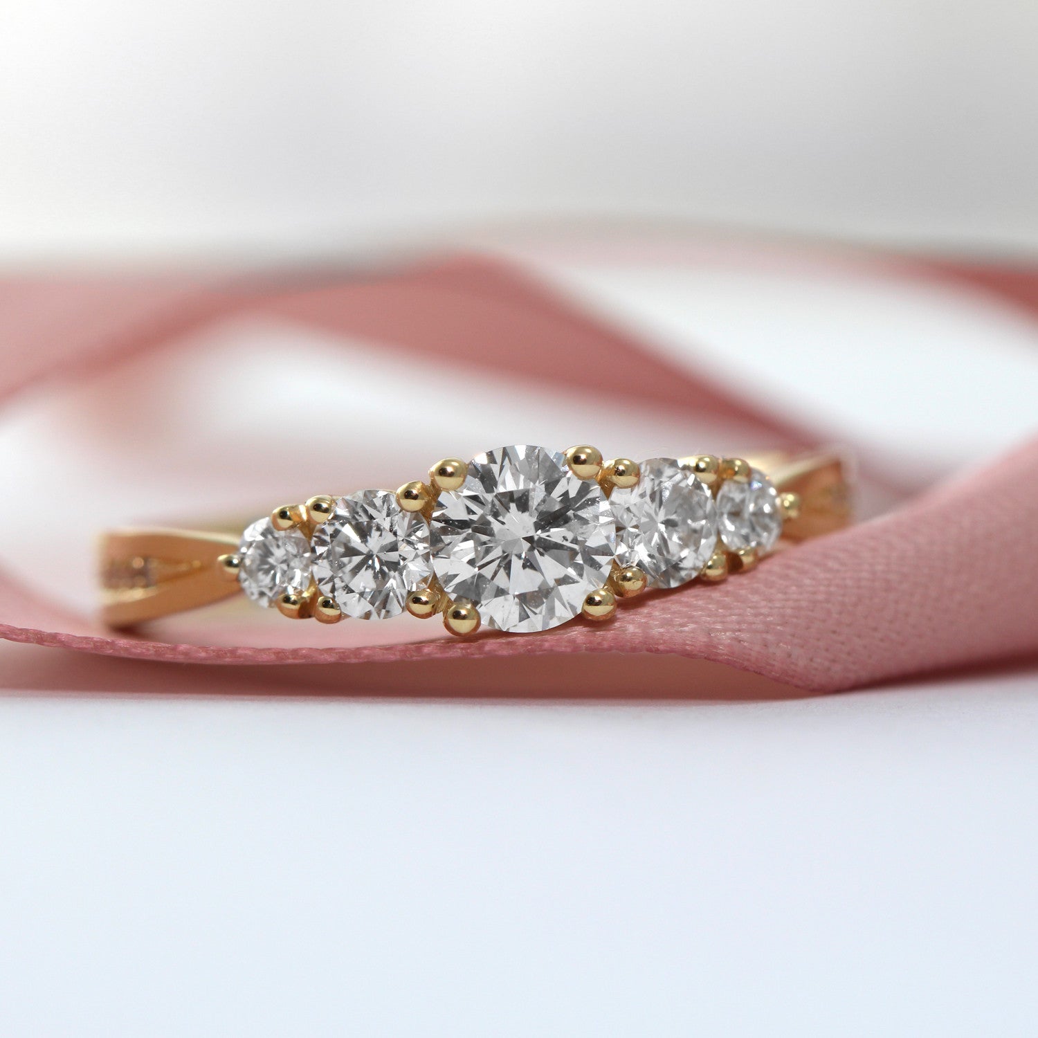 2 CT Round Three Stones Lab Grown Diamond Engagement Ring