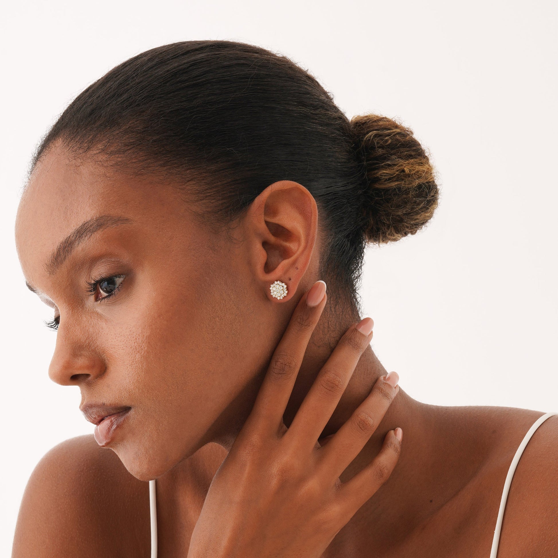 1.0 CT Round Bezel Solitaire Lab Grown Diamond Earrings