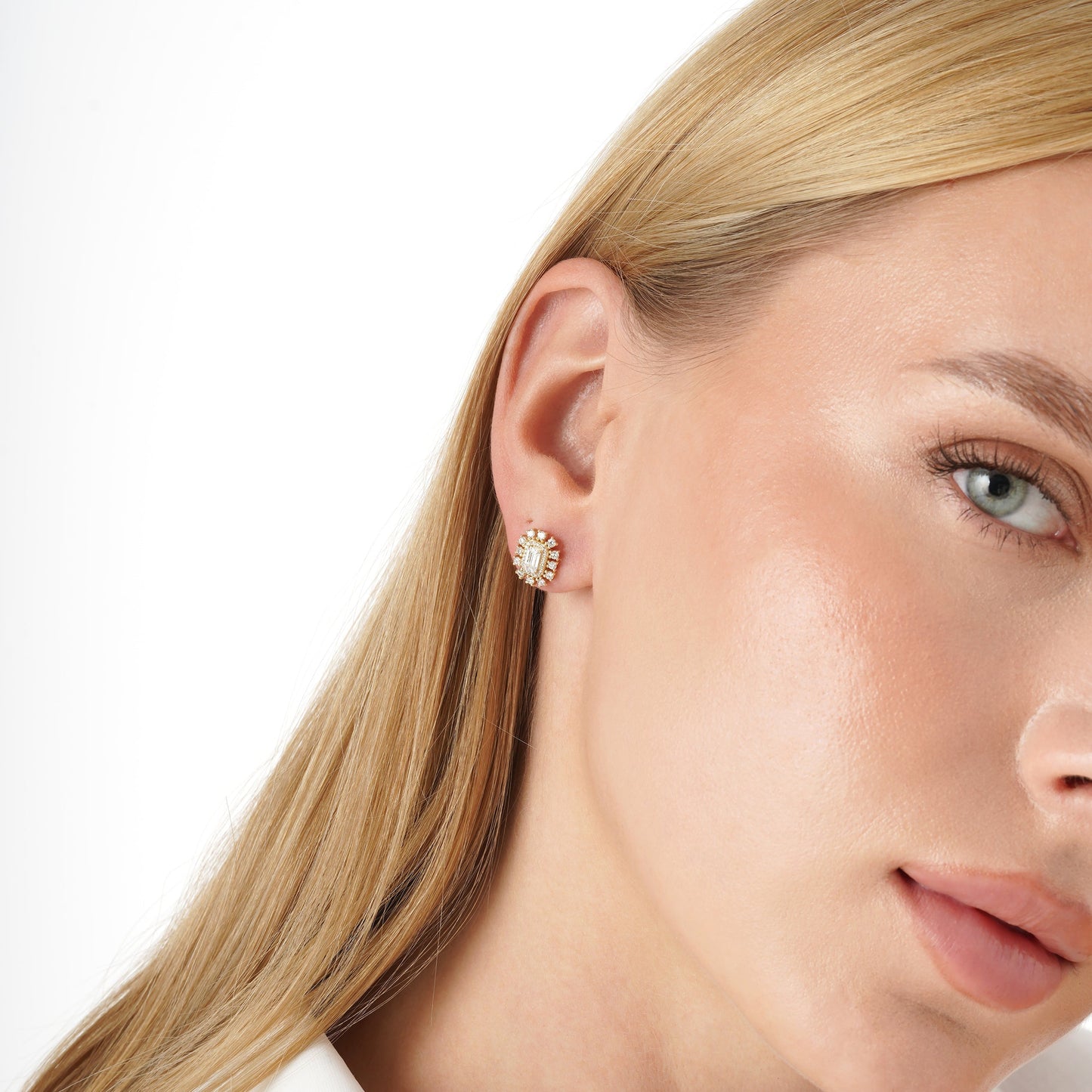 1.0 CT Round Bezel Solitaire Lab Grown Diamond Earrings