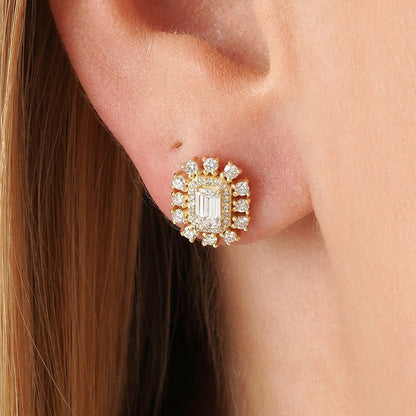 1.0 CT Round Bezel Solitaire Lab Grown Diamond Earrings