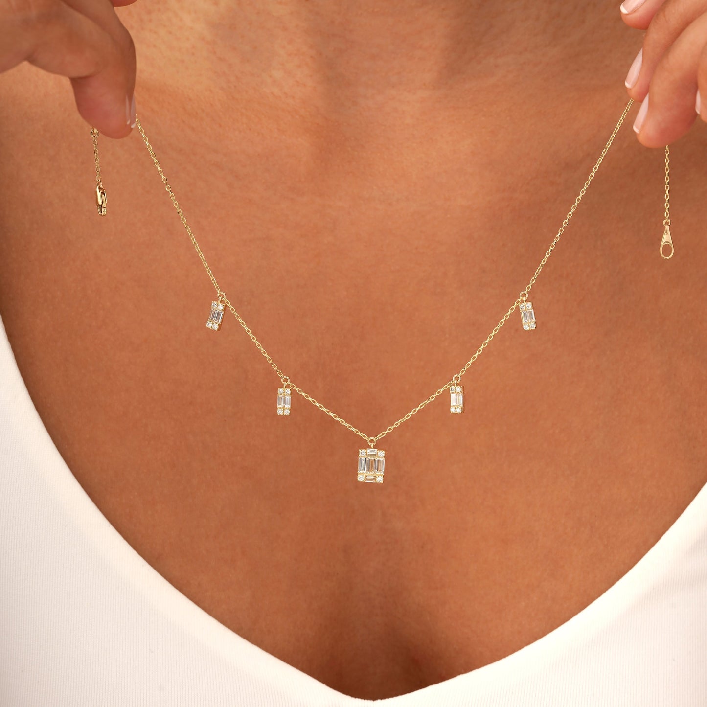 1.0 CT Round Bezel Solitaire Lab Grown Diamond Necklace