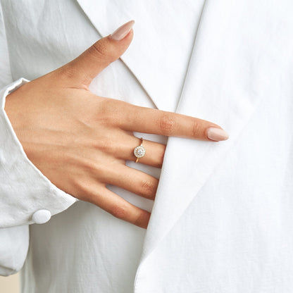 2 CT Round Three Stones Lab Grown Diamond Engagement Ring