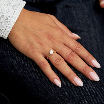 2 CT Round Three Stones Lab Grown Diamond Engagement Ring