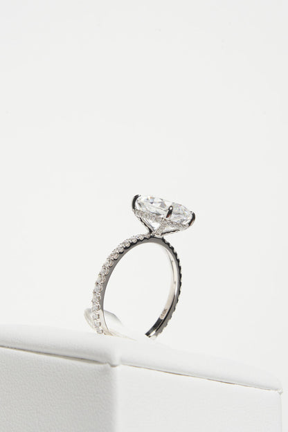 2 CT Round Three Stones Lab Grown Diamond Engagement Ring