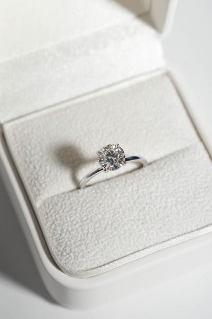 2 CT Round Three Stones Lab Grown Diamond Engagement Ring