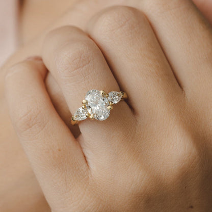 2 CT Round Three Stones Lab Grown Diamond Engagement Ring