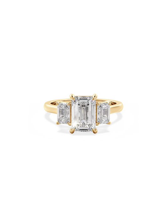 2 CT Round Three Stones Lab Grown Diamond Engagement Ring