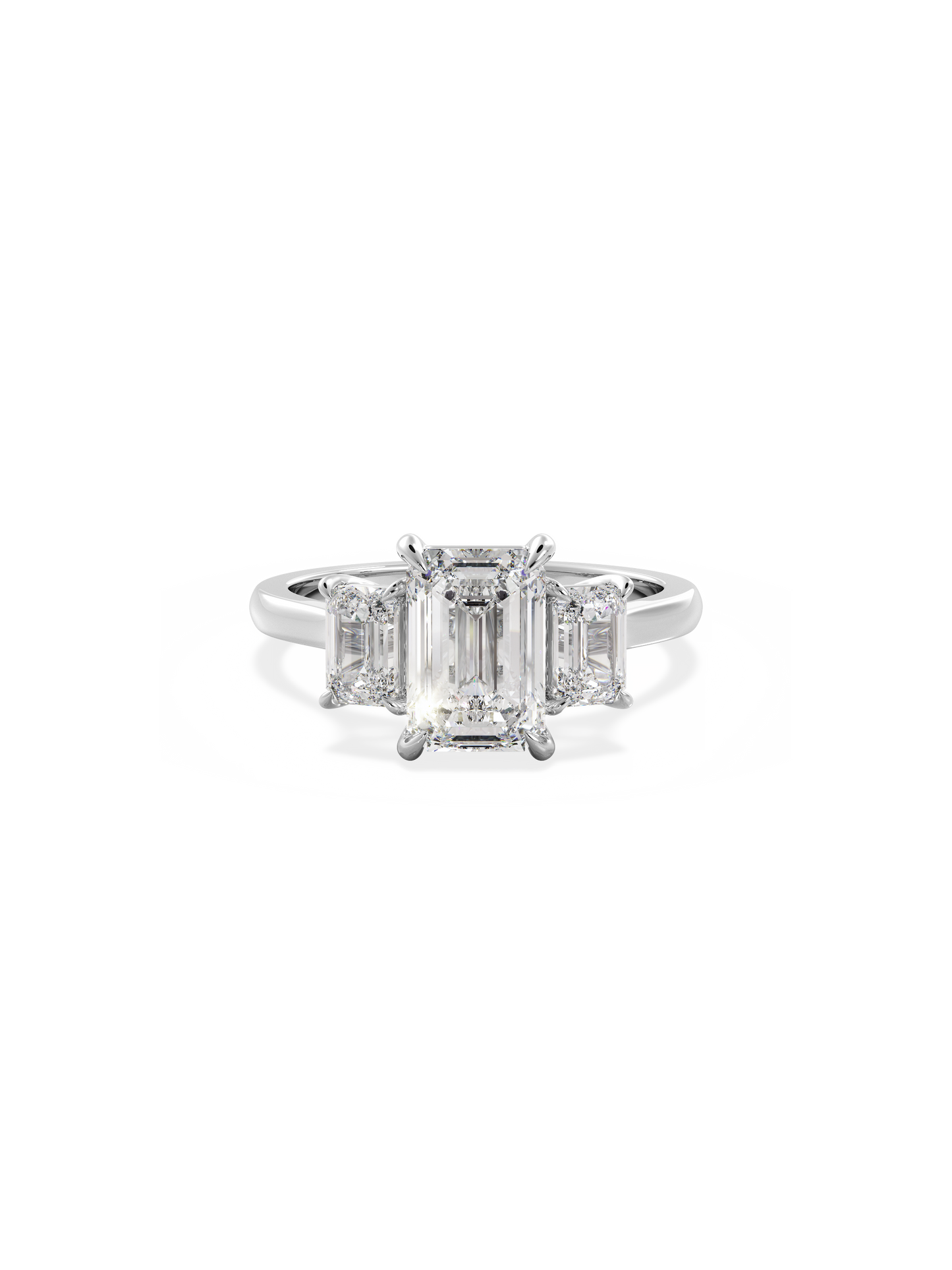 2 CT Round Three Stones Lab Grown Diamond Engagement Ring