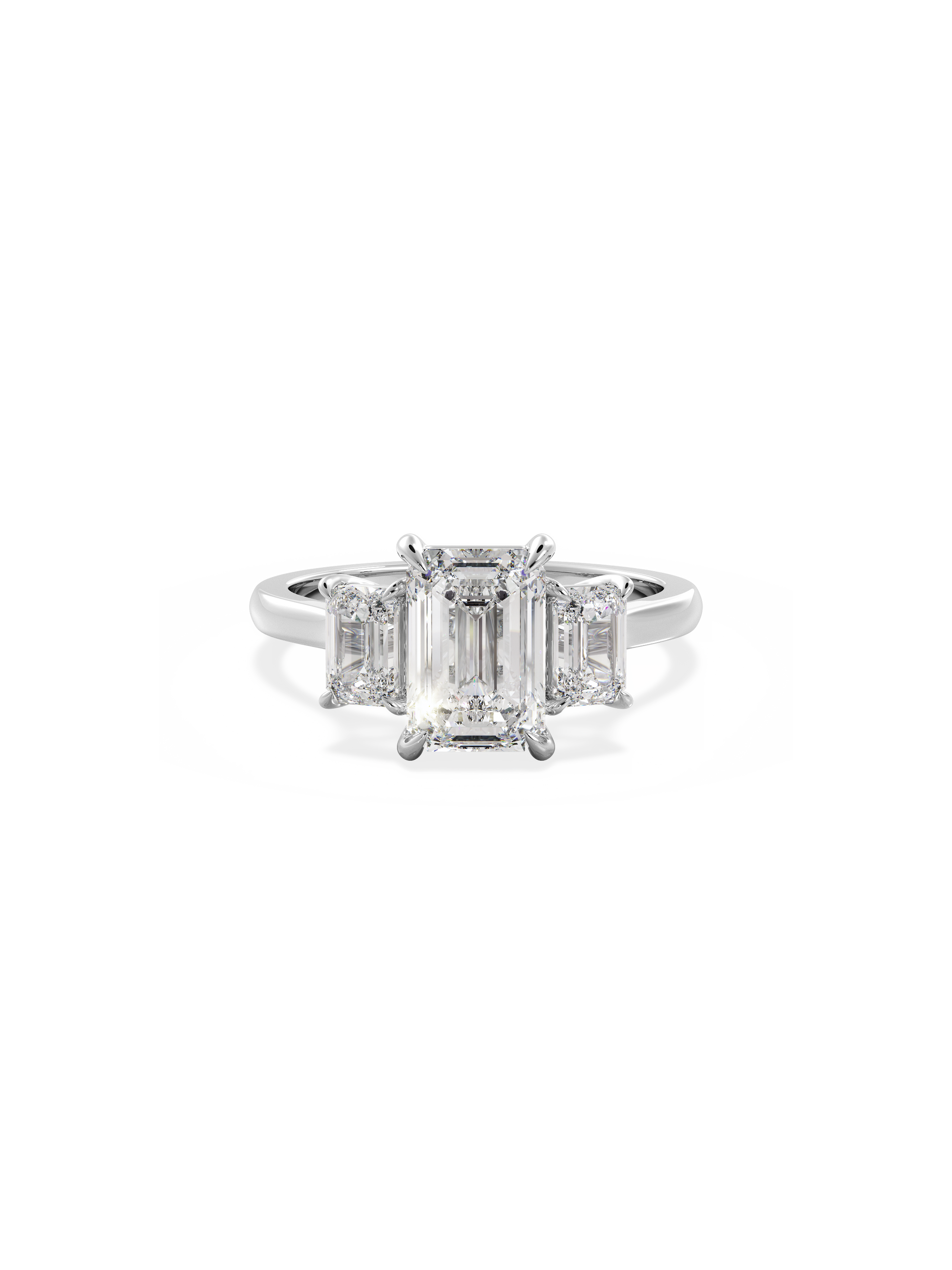 2 CT Round Three Stones Lab Grown Diamond Engagement Ring