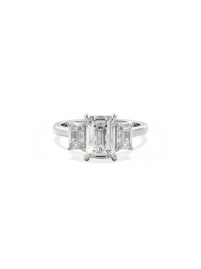 2 CT Round Three Stones Lab Grown Diamond Engagement Ring
