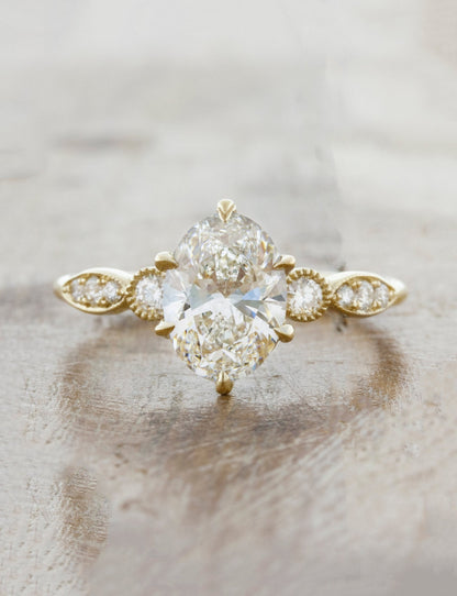 2 CT Round Three Stones Lab Grown Diamond Engagement Ring