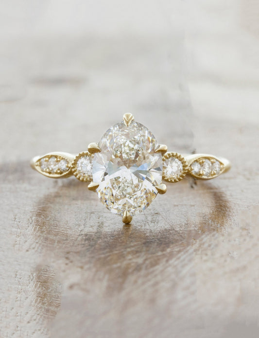 2 CT Round Three Stones Lab Grown Diamond Engagement Ring