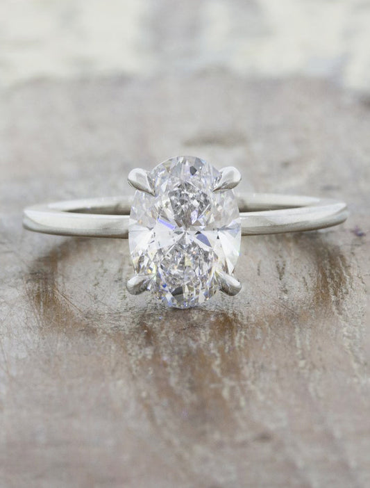 2 CT Round Three Stones Lab Grown Diamond Engagement Ring