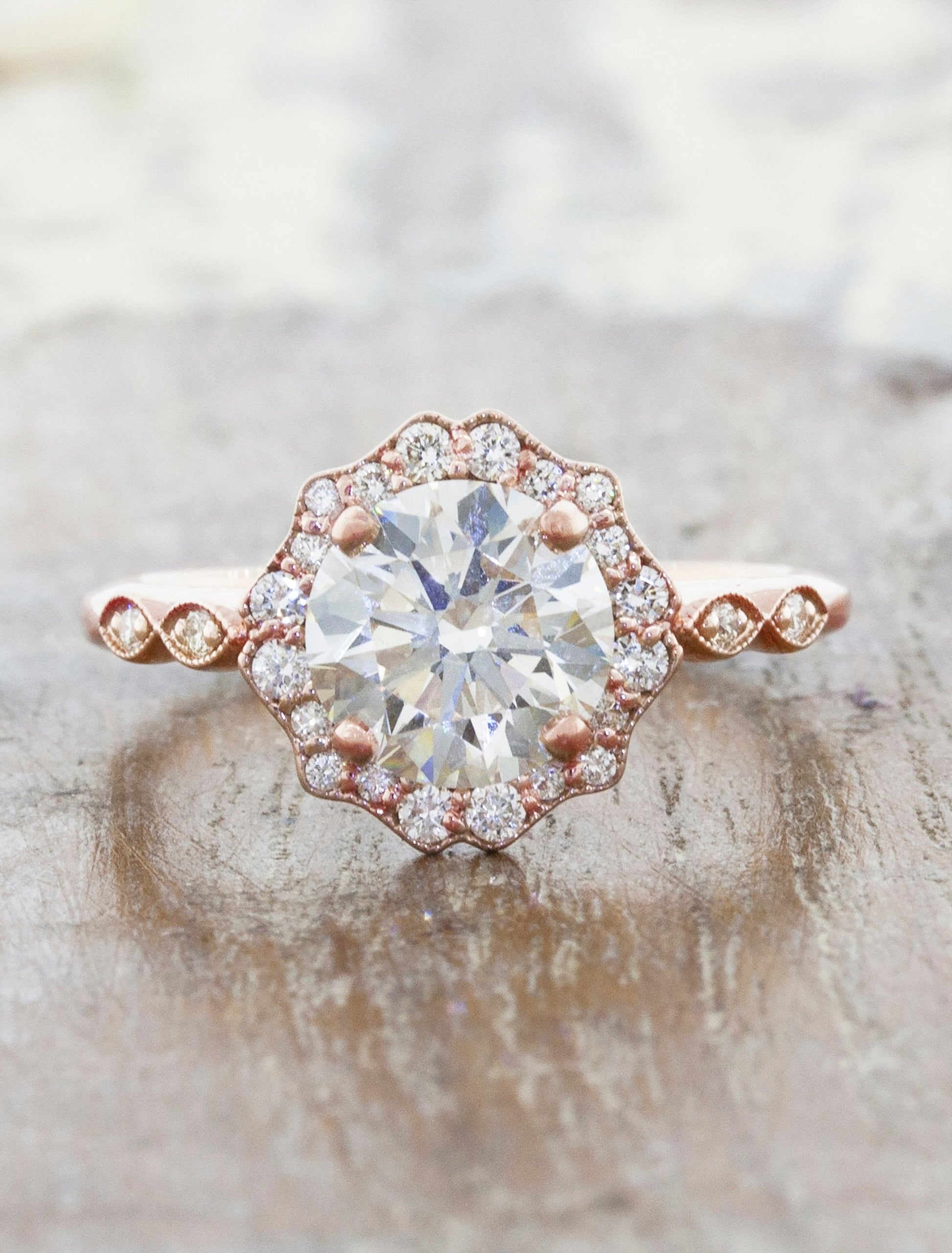 2 CT Round Three Stones Lab Grown Diamond Engagement Ring