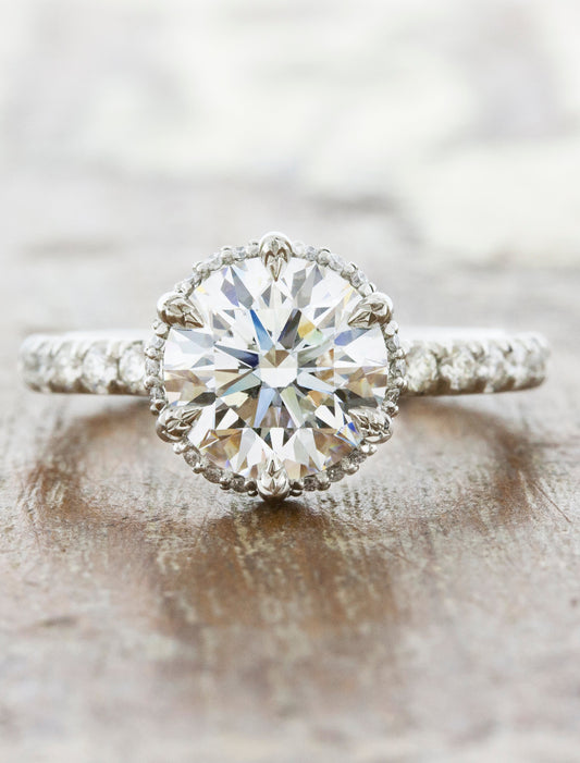 2 CT Round Three Stones Lab Grown Diamond Engagement Ring