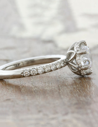 2 CT Round Three Stones Lab Grown Diamond Engagement Ring