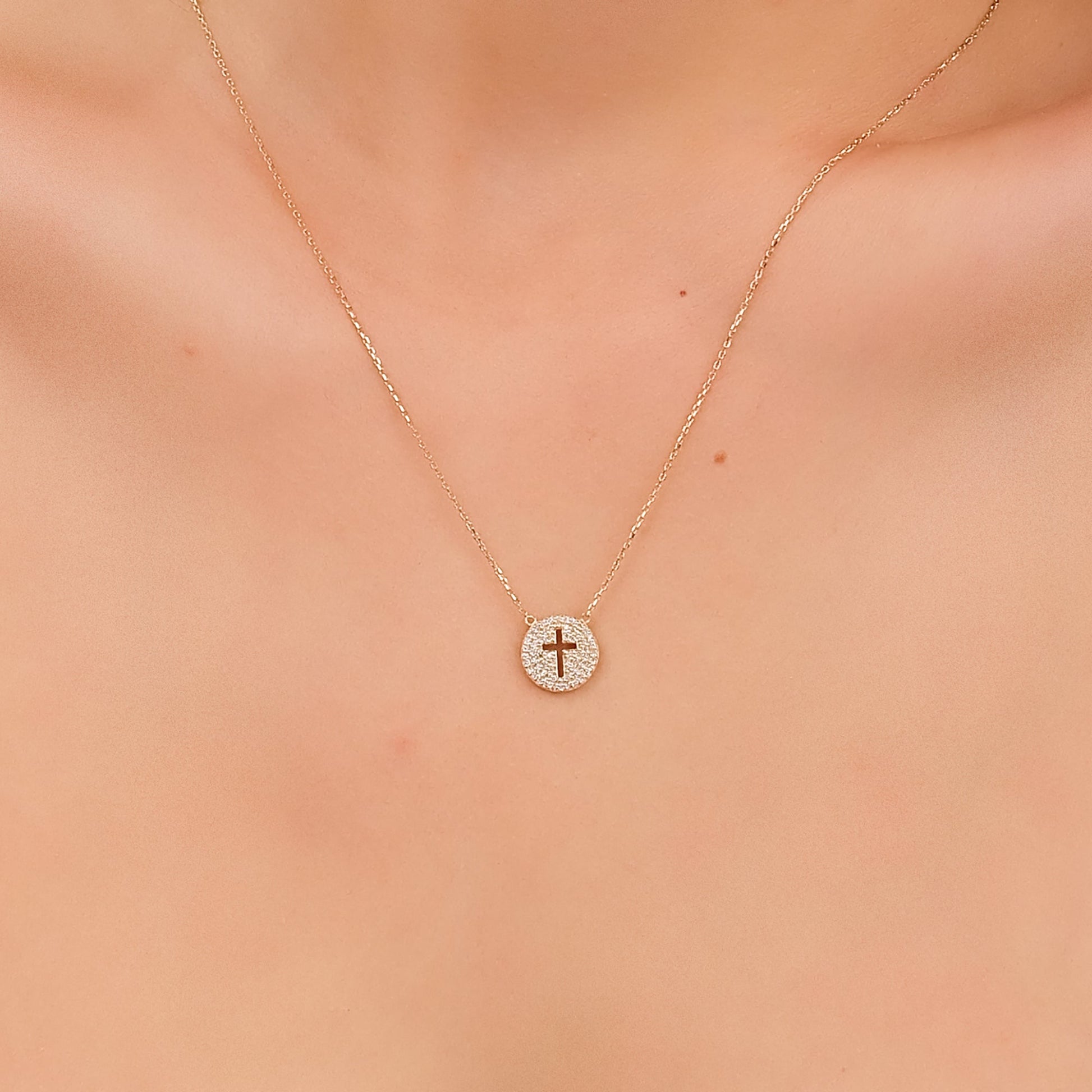 1.0 CT Round Bezel Solitaire Lab Grown Diamond Necklace