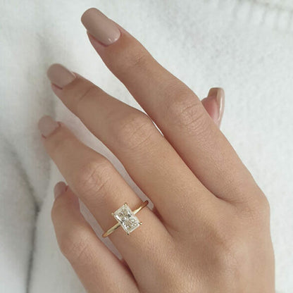 1.04 CT Radiant Cut Solitaire Style Moissanite Engagement Ring 1