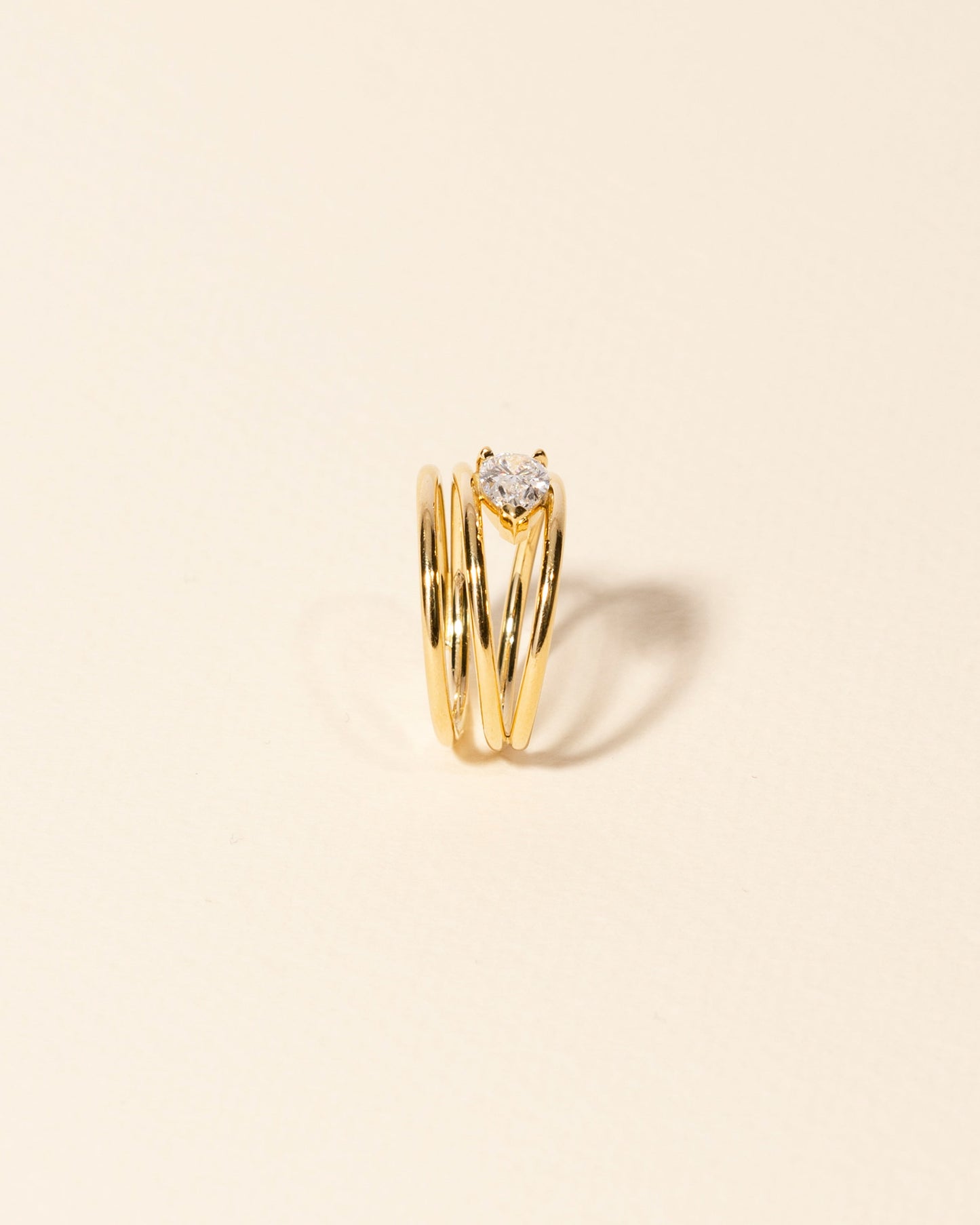 2 CT Round Three Stones Lab Grown Diamond Engagement Ring