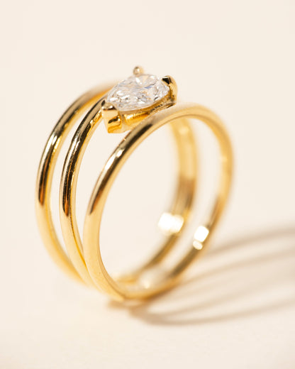 2 CT Round Three Stones Lab Grown Diamond Engagement Ring