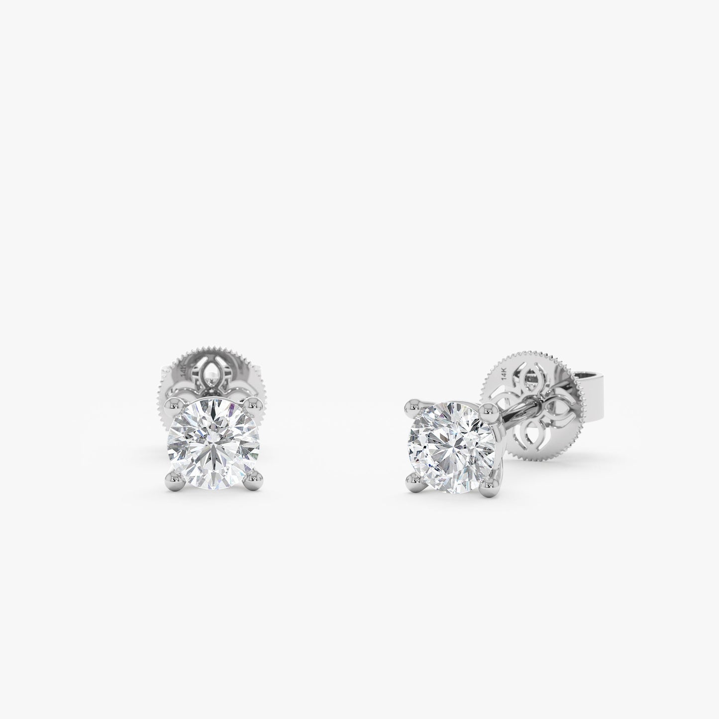 1.0 CT Round Bezel Solitaire Lab Grown Diamond Earrings